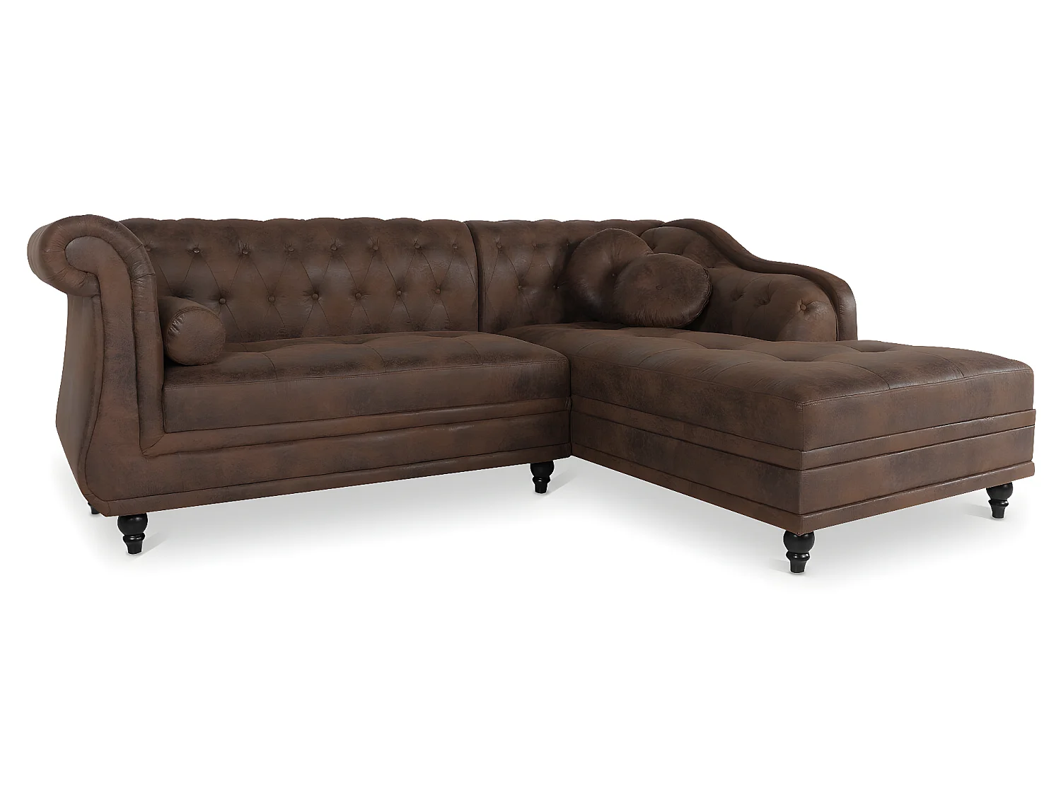 Canapé d'angle droit Empire Vintage style Chesterfield