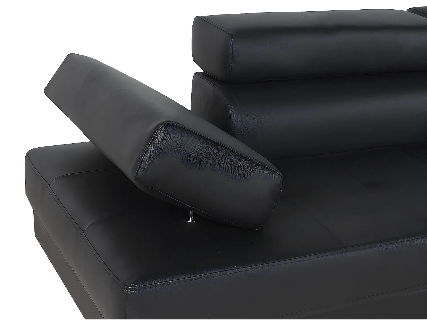 Canapé d'angle droit avec têtières relevables Charly Noir