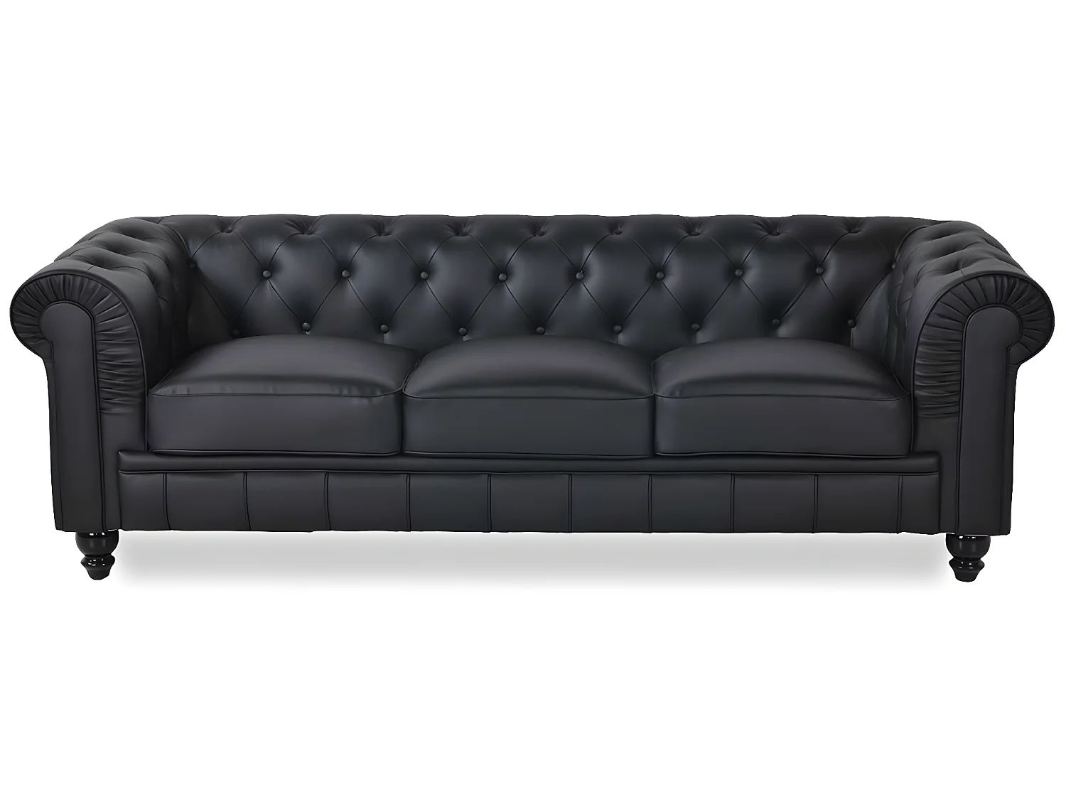 Canapé Chesterfield 3 Places Regency Noir