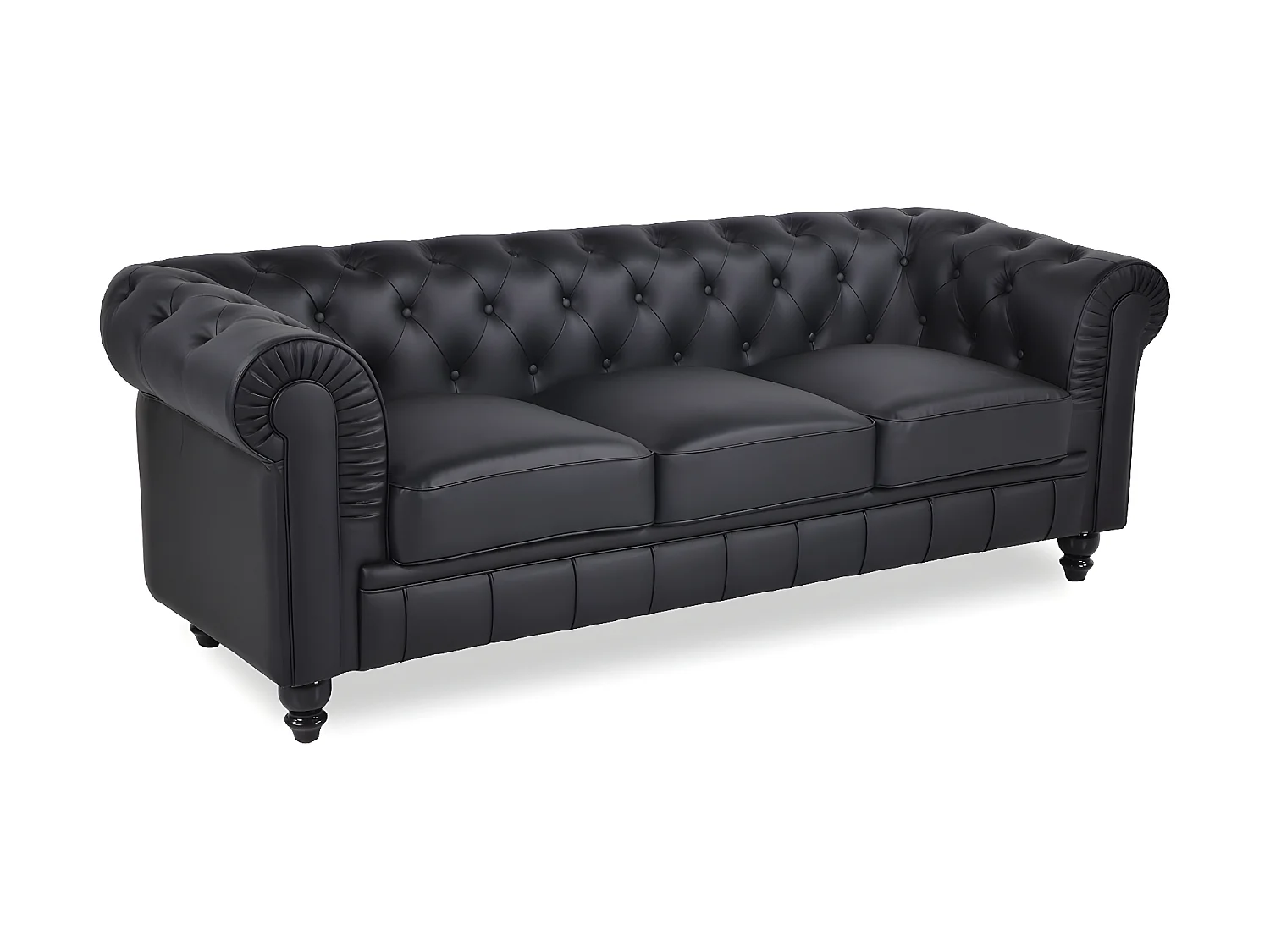 Canapé Chesterfield 3 Places Regency Noir