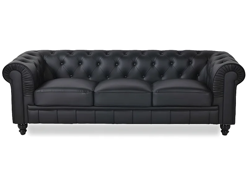 Canapé Chesterfield 3 Places Regency Noir