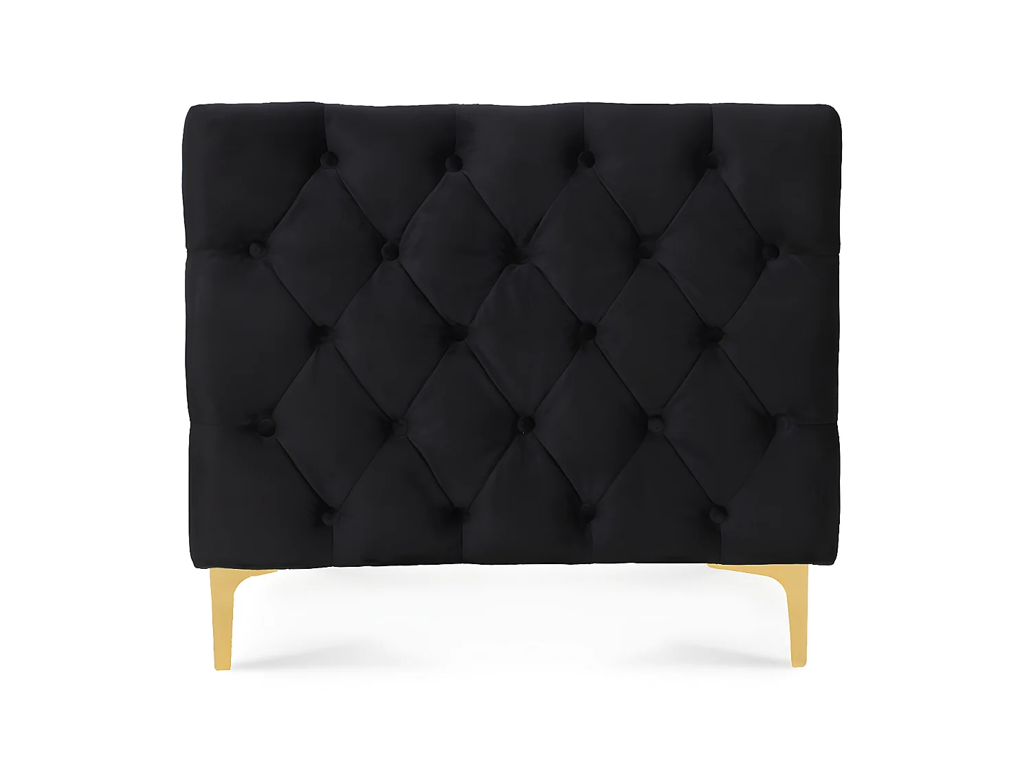 Canapé 3 places Edward Velours Noir pieds doré