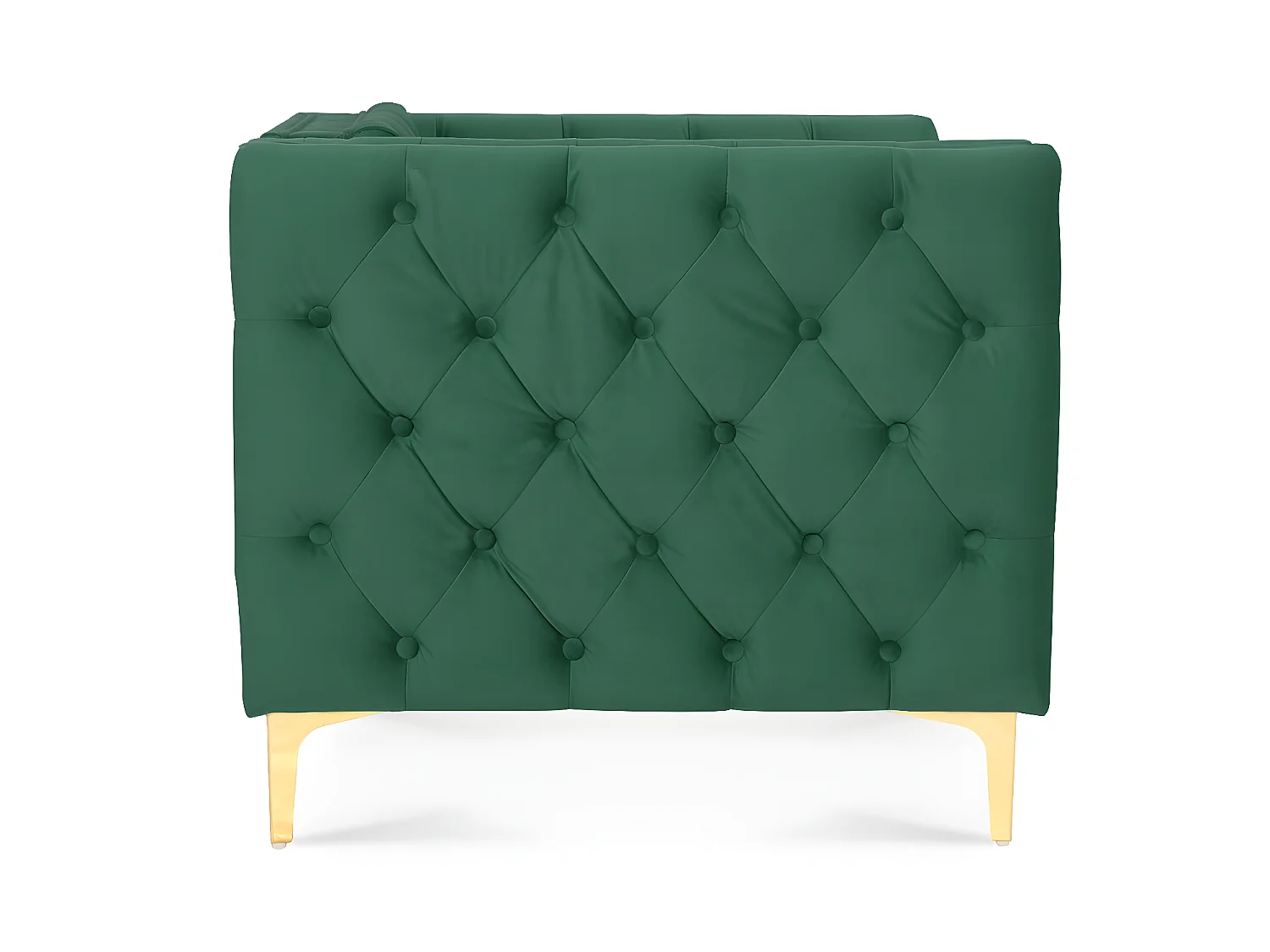 Canapé 2 places Edward Velours Vert pieds doré