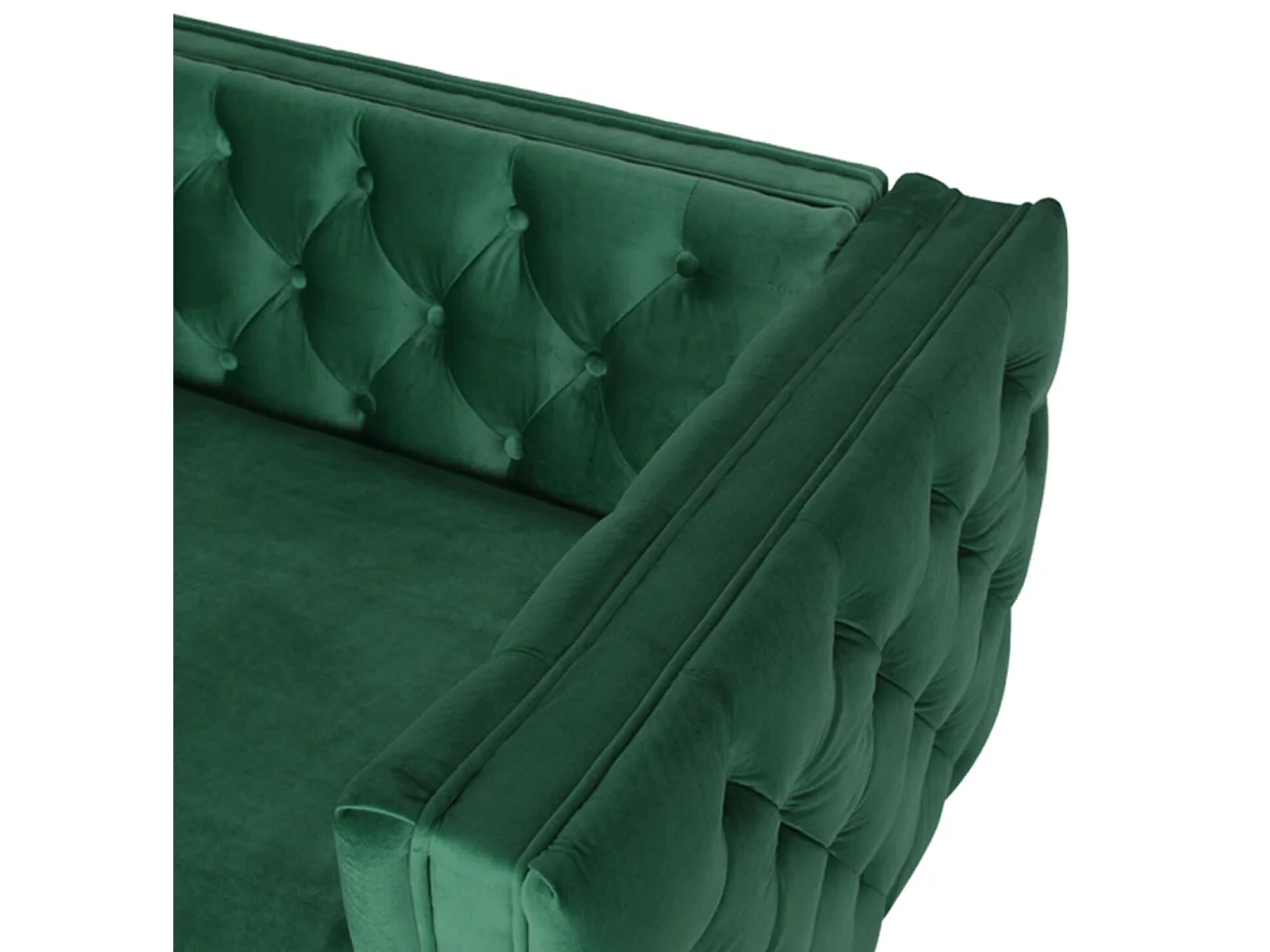 Canapé 2 places Edward Velours Vert pieds doré