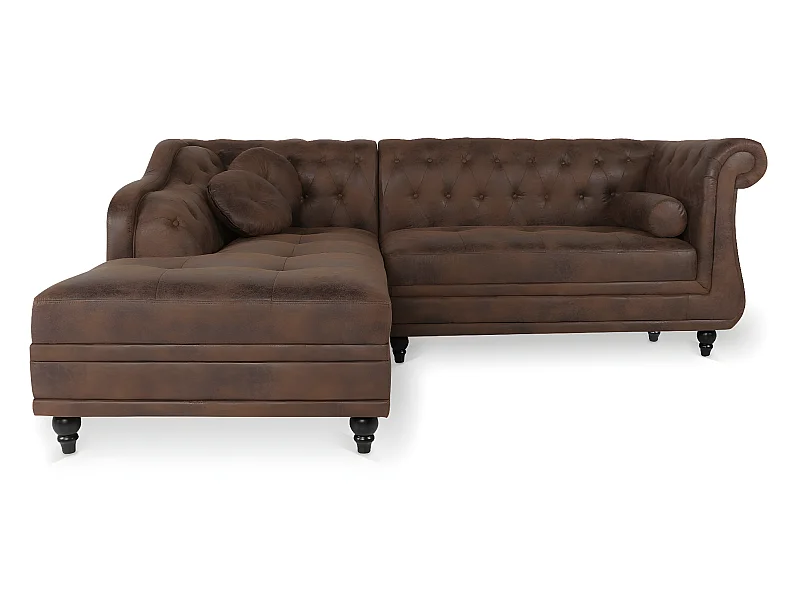 Canapé d'angle gauche Empire Vintage style Chesterfield