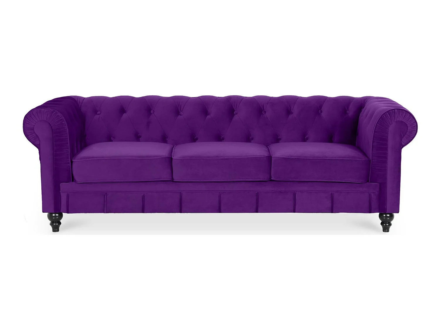 Canape Chesterfield Velours 3 Places Altesse Violet