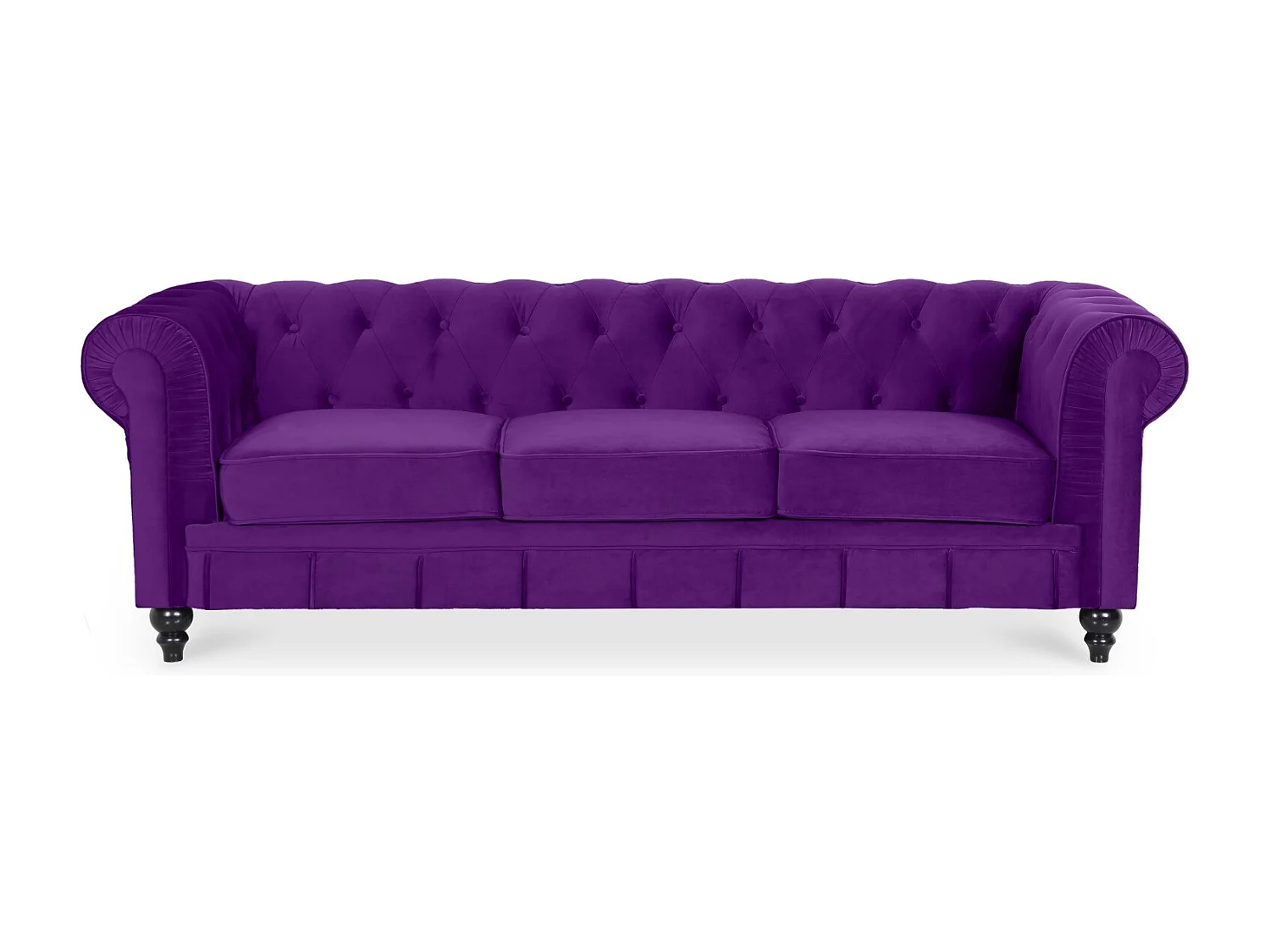 Canape Chesterfield Velours 3 Places Altesse Violet