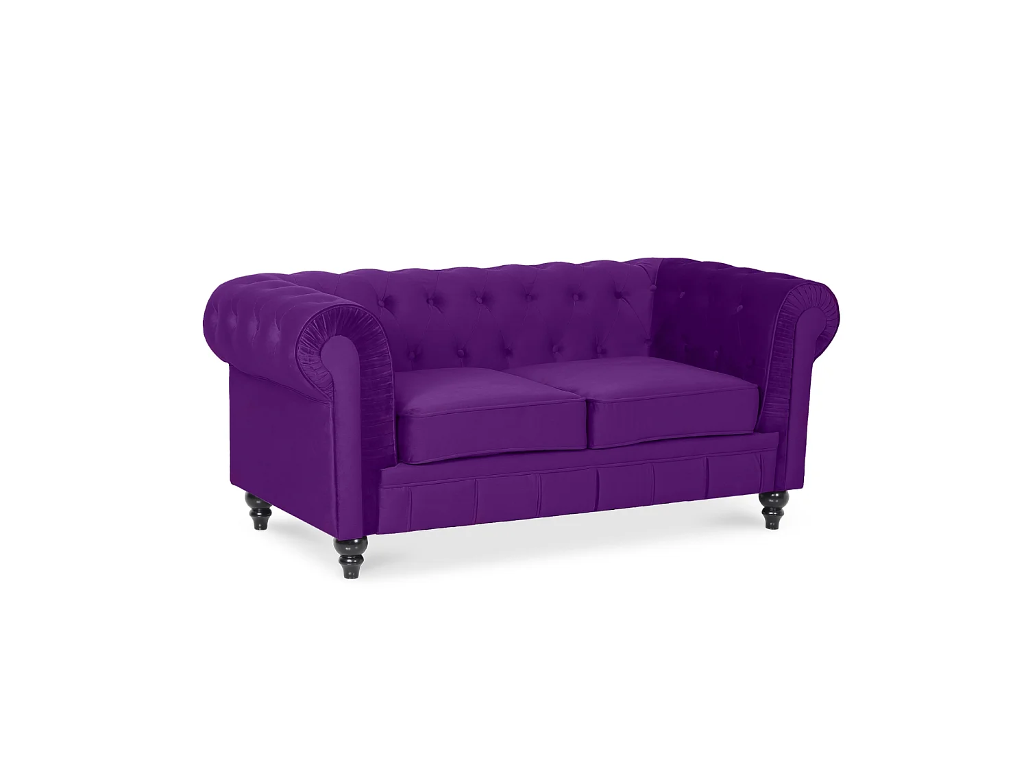 Canapé Chesterfield Velours 2 Places Altesse Violet