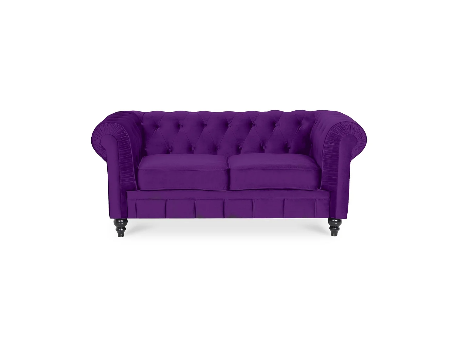 Canapé Chesterfield Velours 2 Places Altesse Violet