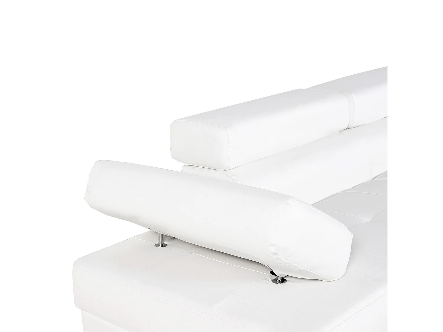 Canapé d'angle droit avec têtières relevables Charly Blanc