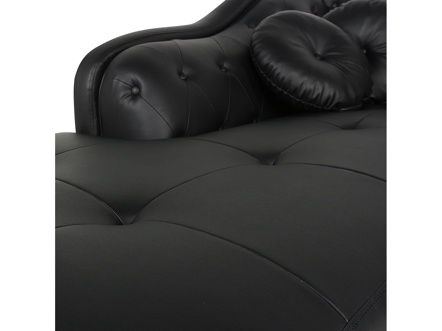 Canapé d'angle gauche Empire Noir style chesterfield