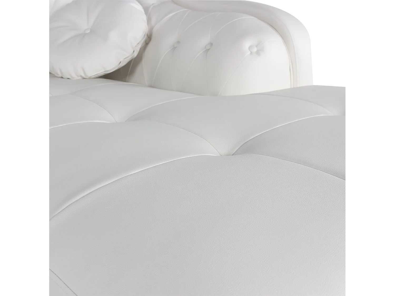 Canapé d'angle droit Empire Blanc style chesterfield