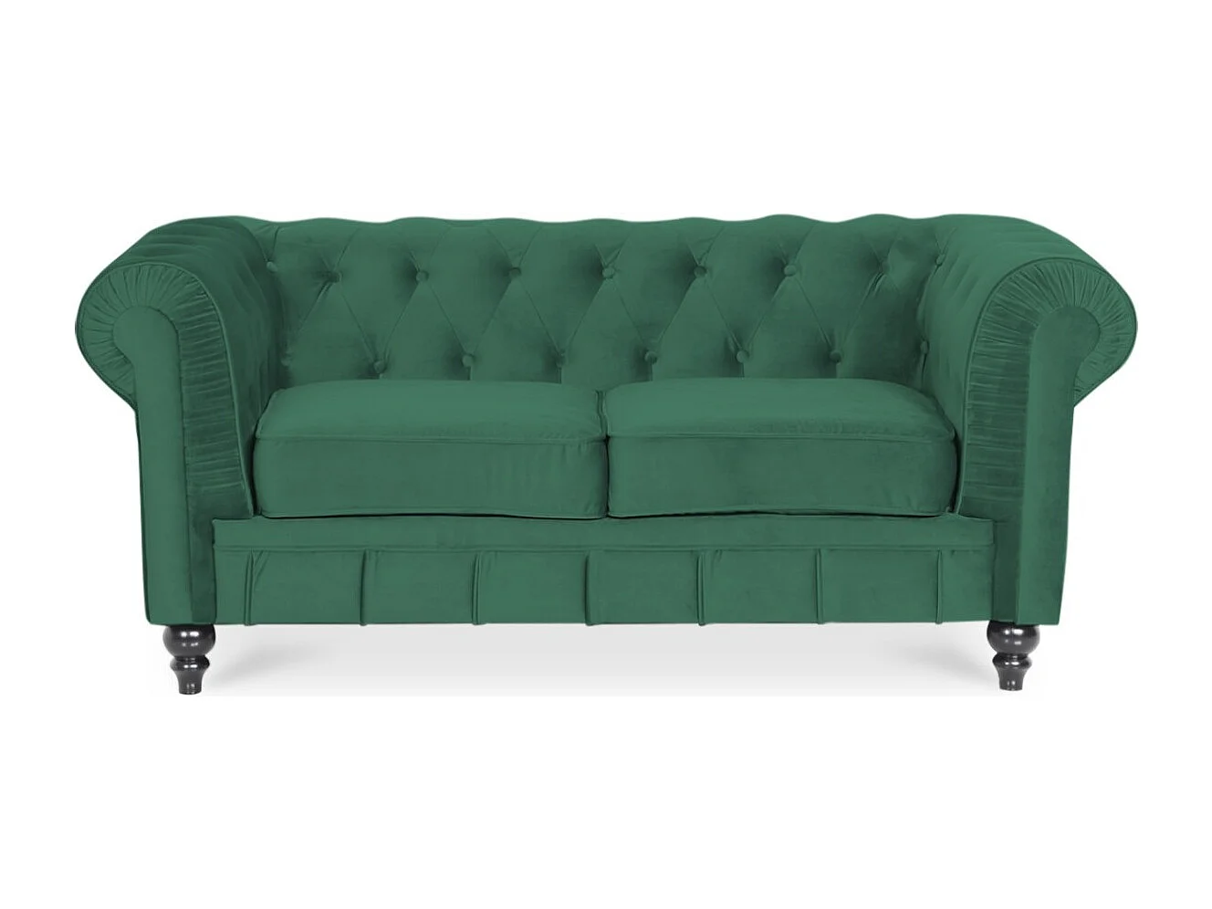 Canapé Chesterfield Velours 2 Places Altesse Vert