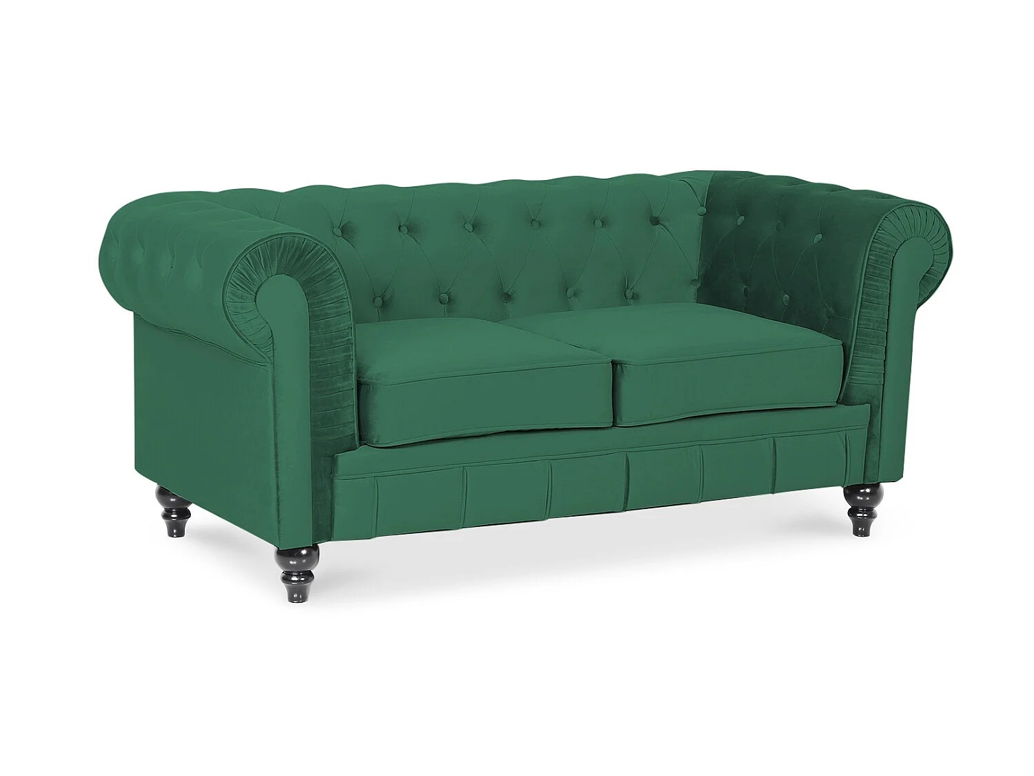 Canapé Chesterfield Velours 2 Places Altesse Vert