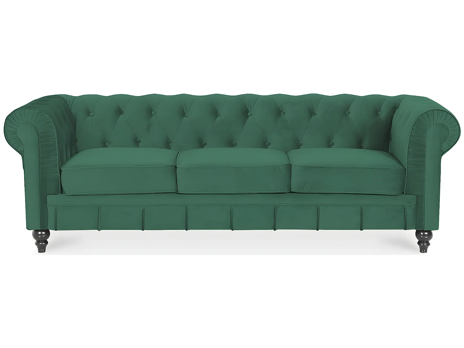 Canape Chesterfield Velours 3 Places Altesse Vert