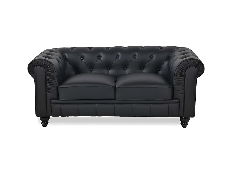 Canapé Chesterfield 2 Places Regency Noir