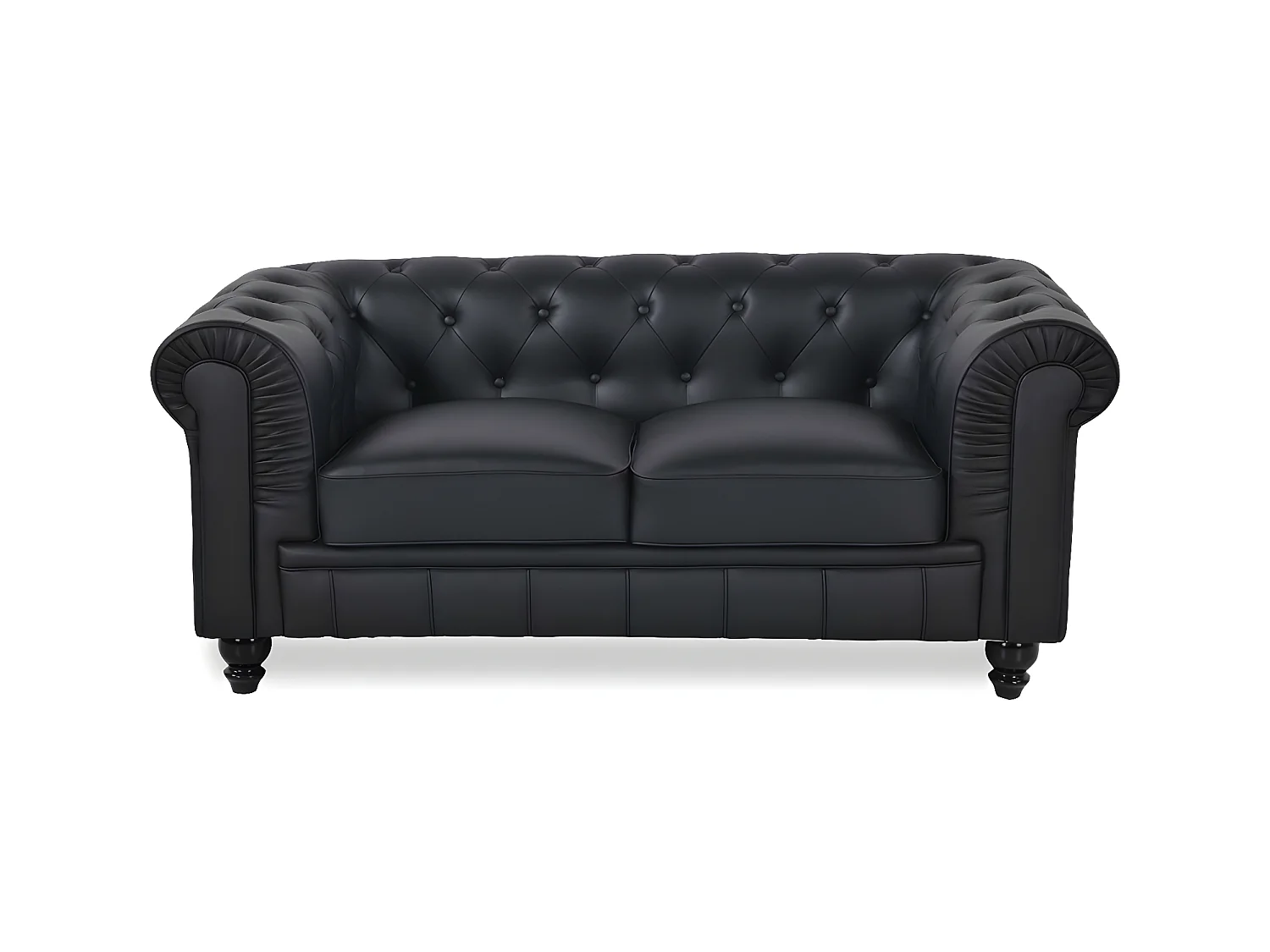 Canapé Chesterfield 2 Places Regency Noir