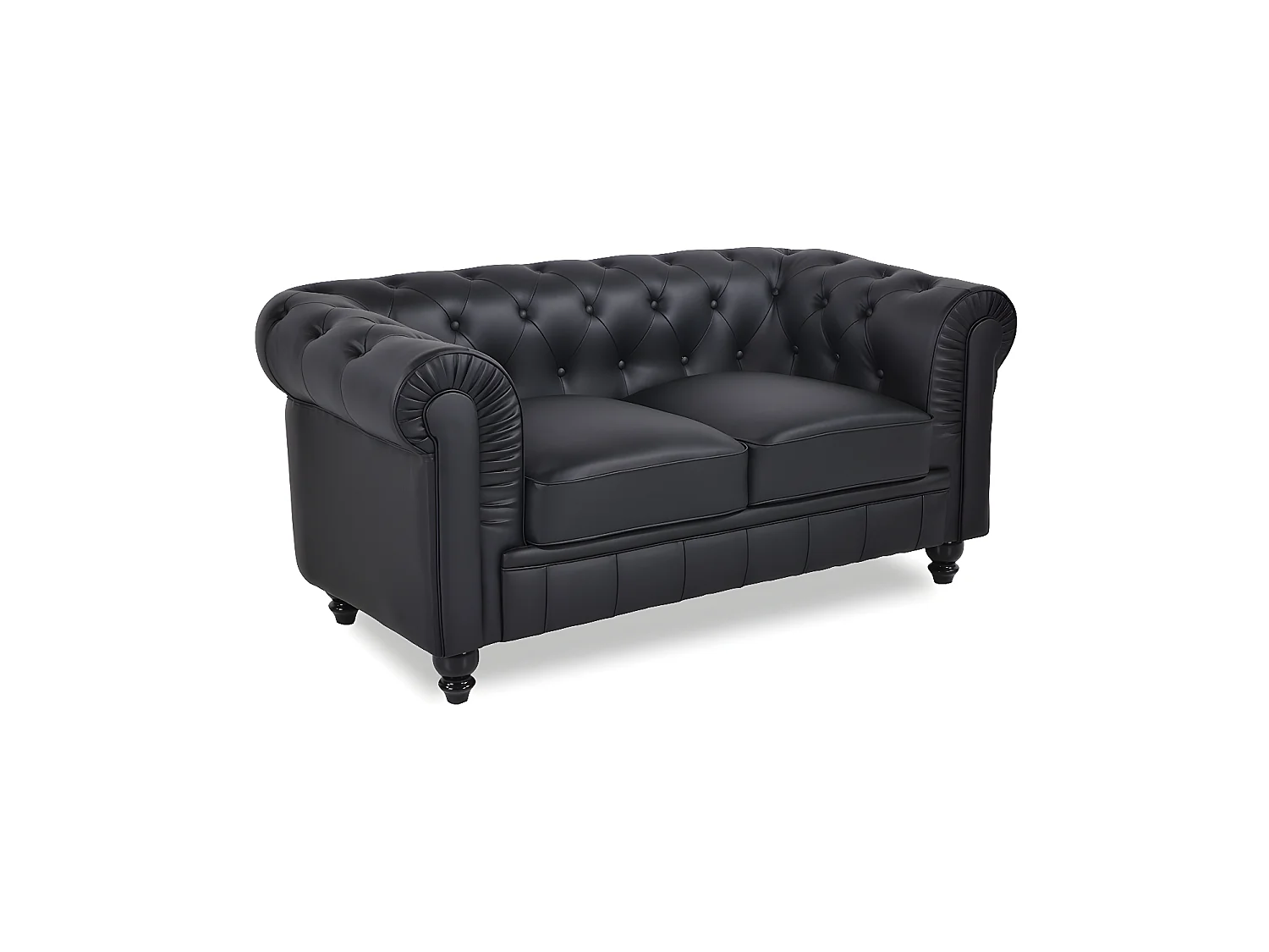 Canapé Chesterfield 2 Places Regency Noir