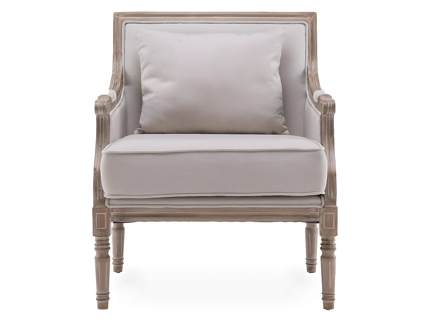 Fauteuil Bergère Ambroise style Louis XVI tissu beige