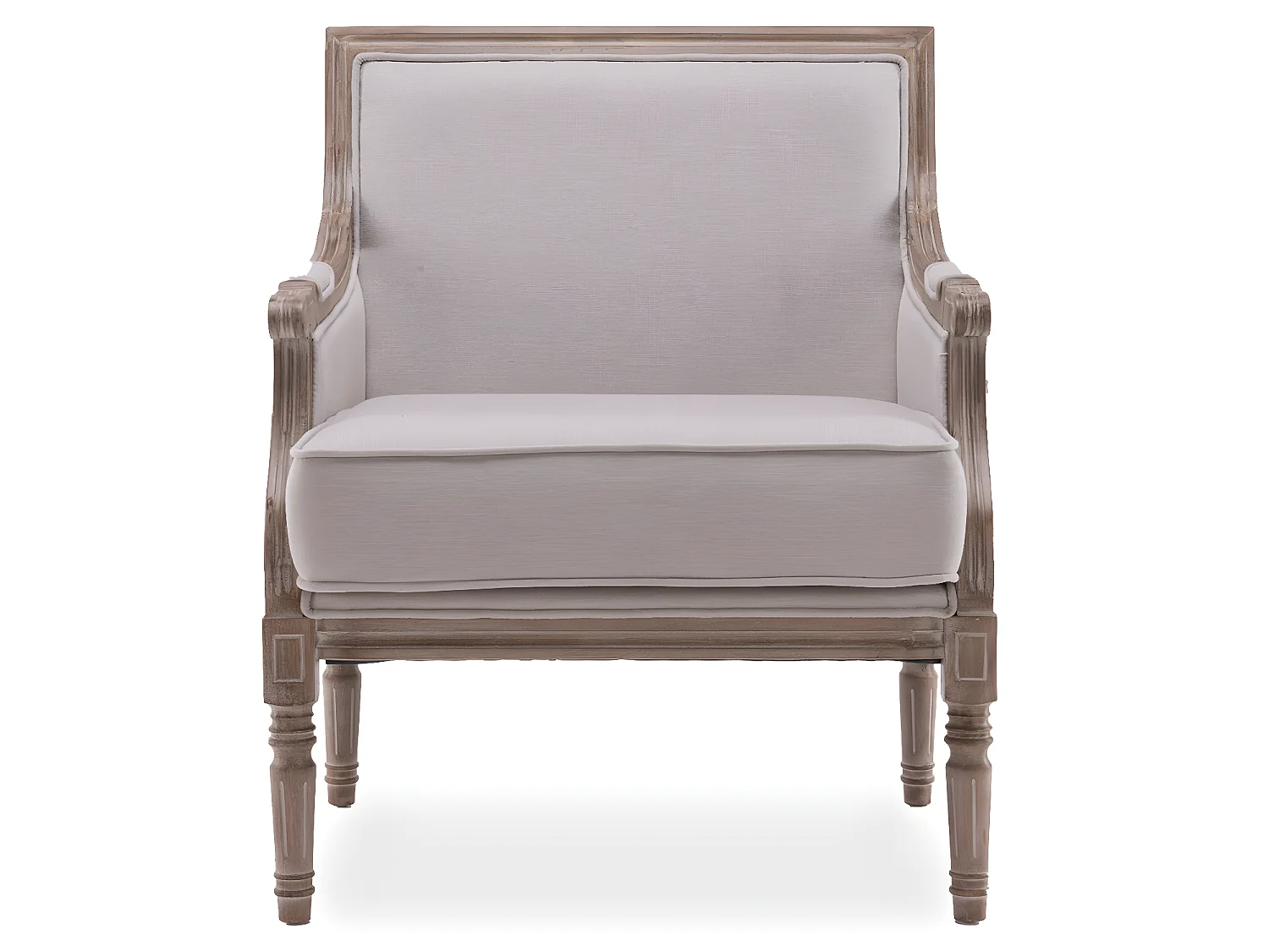 Fauteuil Bergère Ambroise style Louis XVI tissu beige