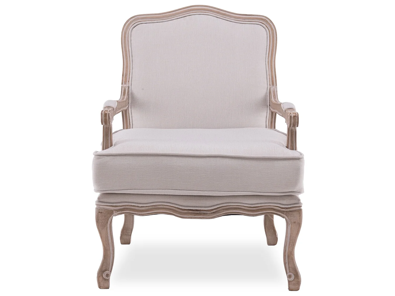 Fauteuil Gustave style Louis XV tissu beige