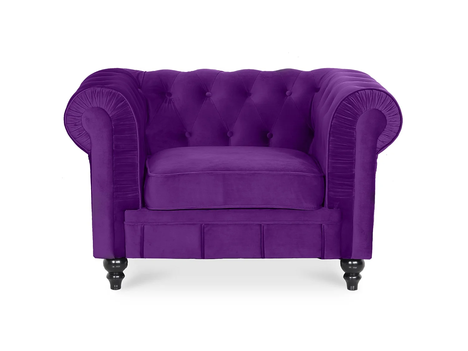 Fauteuil Chesterfield velours Altesse Violet