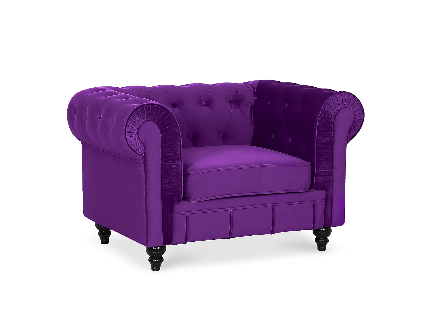 Fauteuil Chesterfield velours Altesse Violet