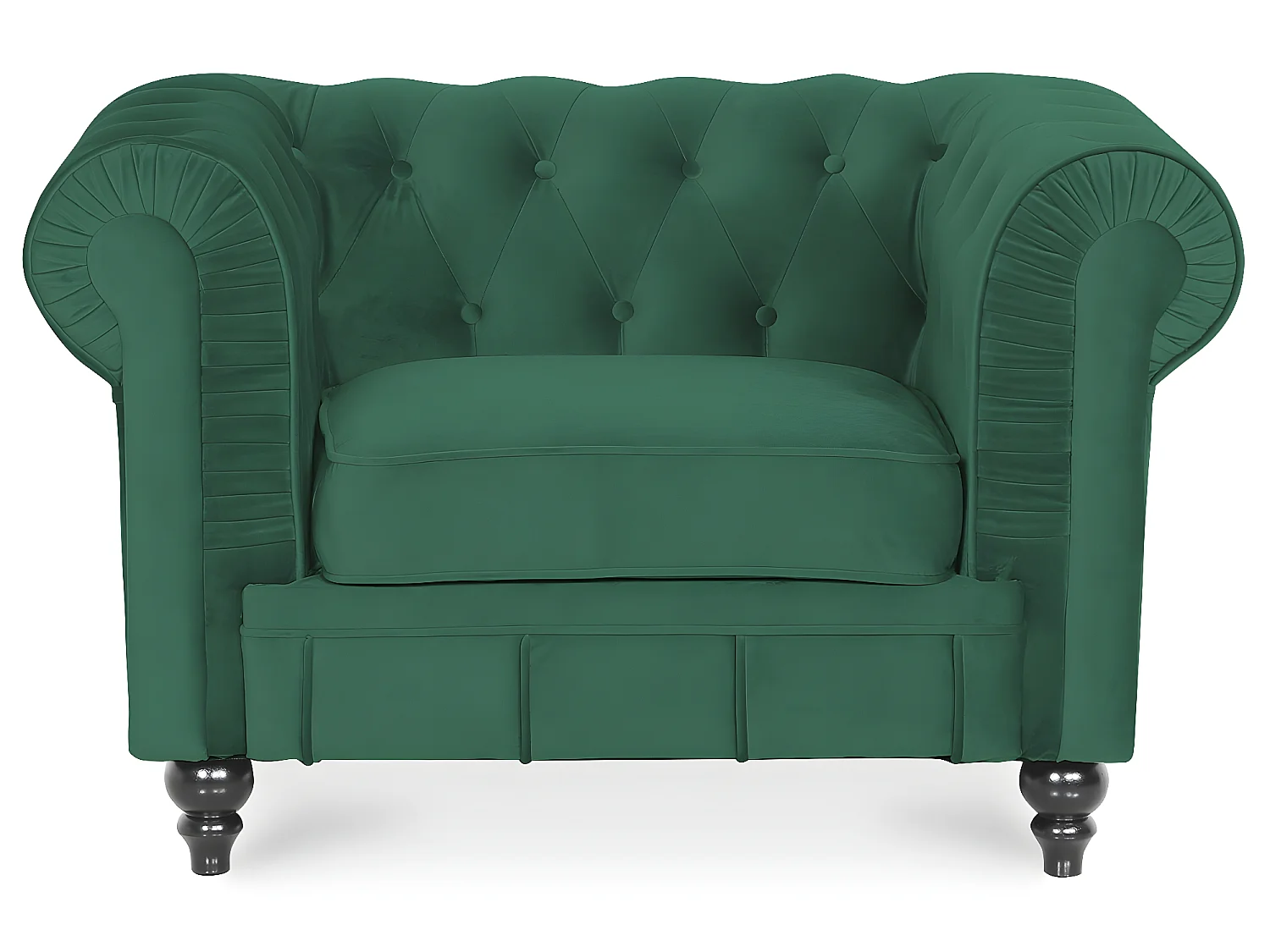 Fauteuil Chesterfield velours Altesse Vert