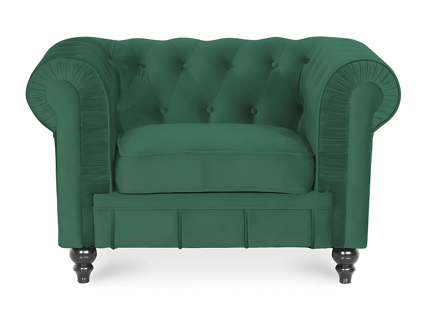 Fauteuil Chesterfield velours Altesse Vert