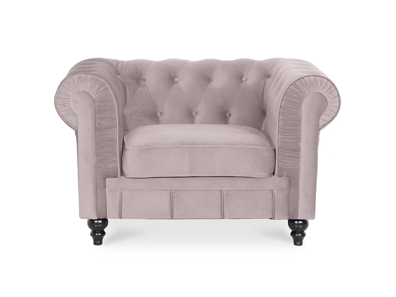 Fauteuil Chesterfield velours Altesse Taupe