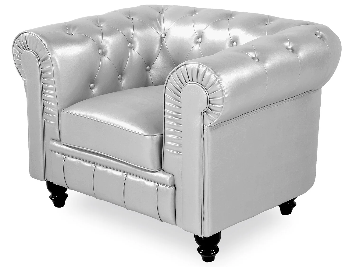 Fauteuil Chesterfield Regency Argent