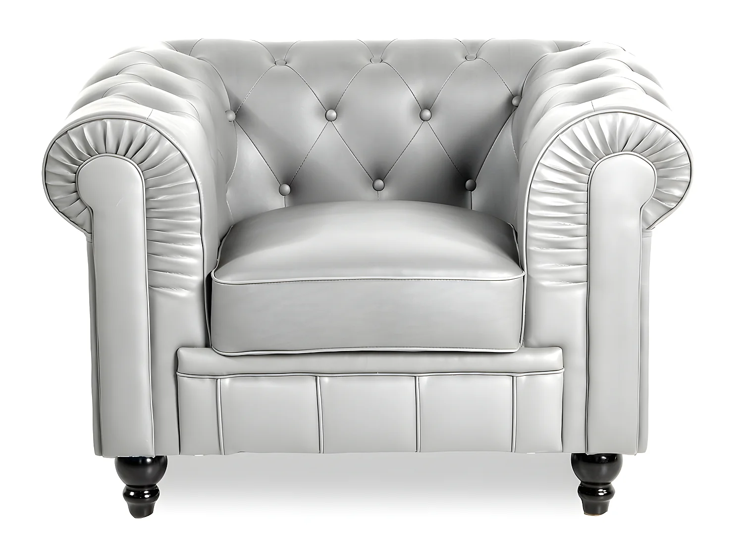 Fauteuil Chesterfield Regency Argent