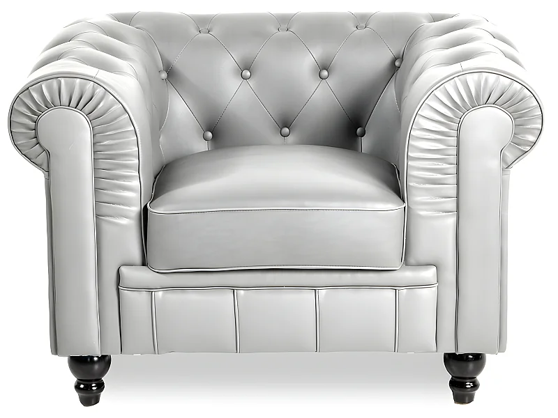 Fauteuil Chesterfield Regency Argent