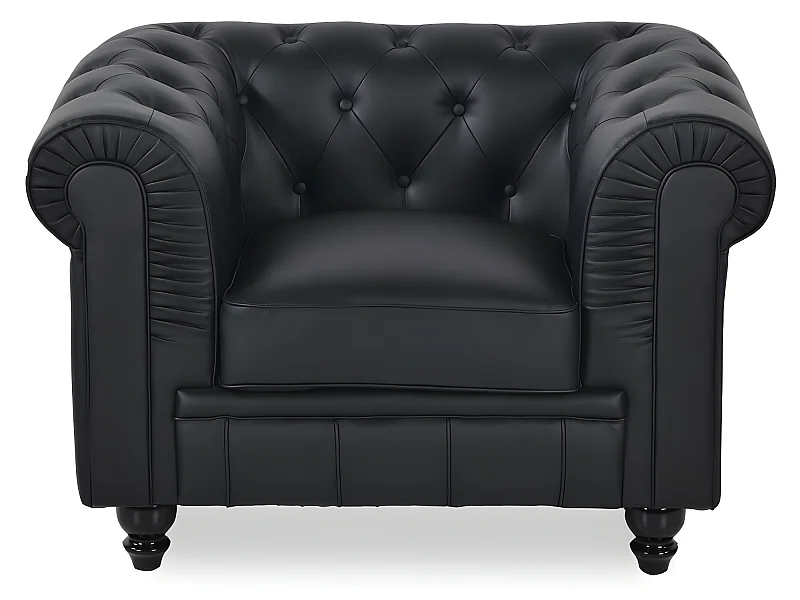 Fauteuil Chesterfield Regency Noir