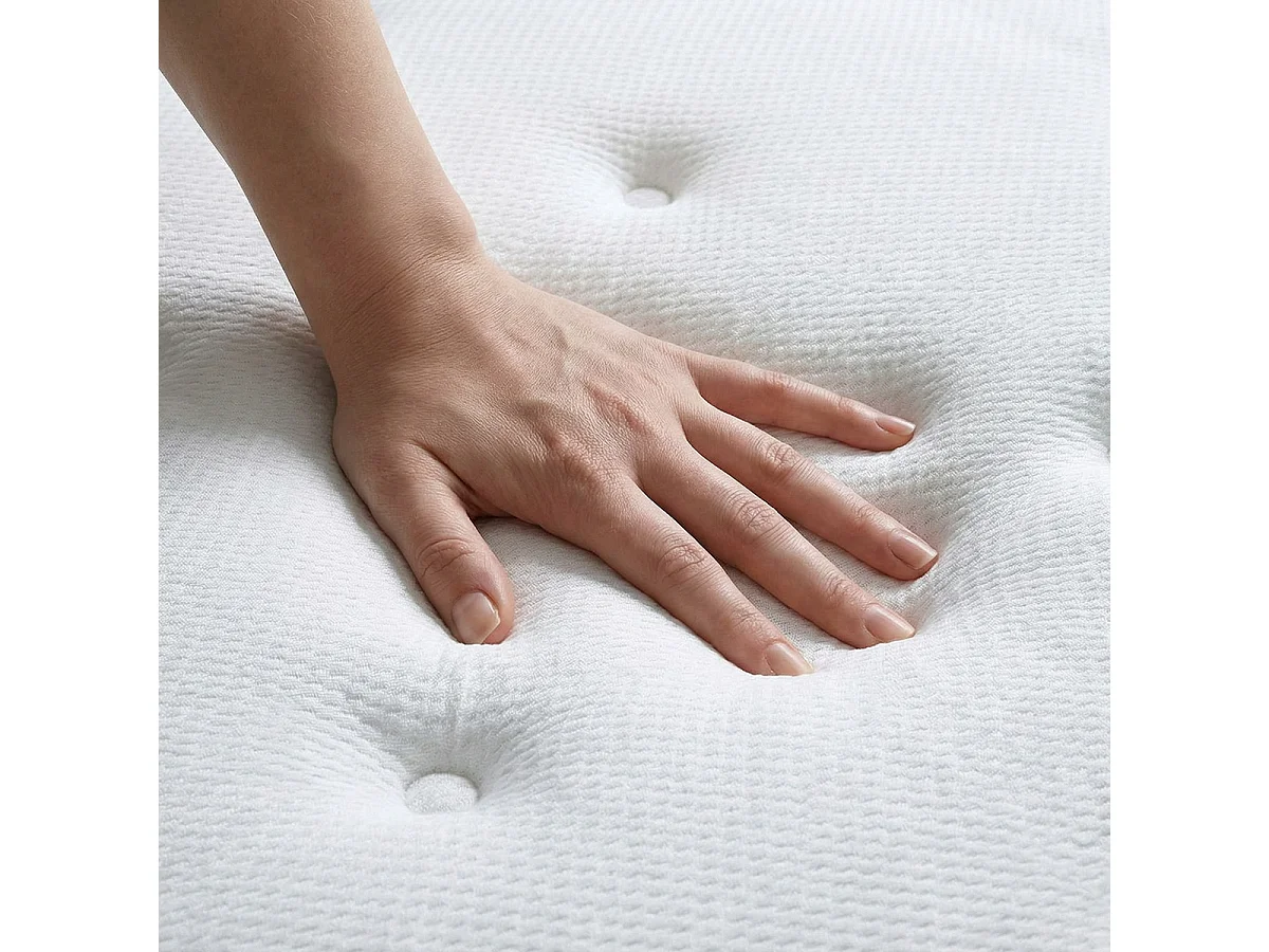 Ensemble Emeraude 140x190 cm + sommier + accessoires - Mousse mémoire - Ép. 24 cm