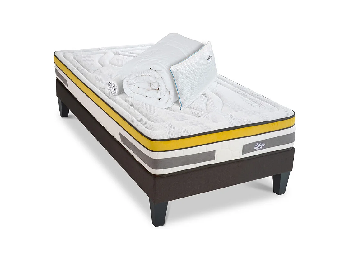 Ensemble Matelas Aubertin Ressorts ensachés Accueil mémoire + sommier + accessoires - 80 x200 cm