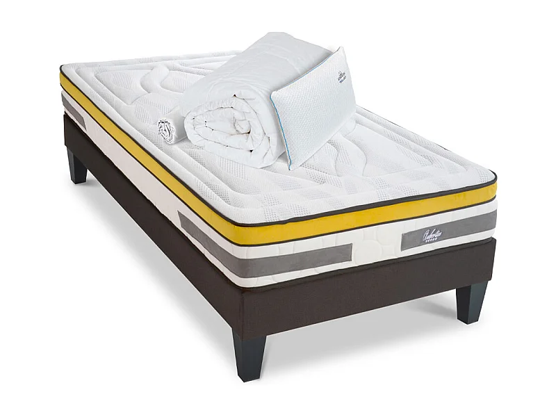 Ensemble Matelas Aubertin Ressorts ensachés Accueil mémoire + sommier + accessoires - 80 x200 cm