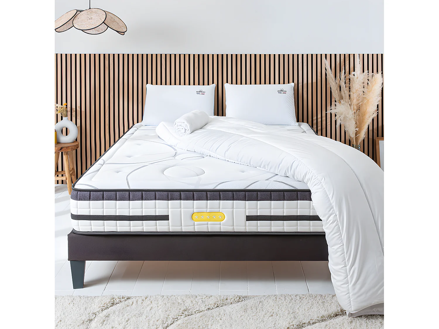 Matelas Concorde Ressorts ensachés Accueil mémoire de forme Ferme+ sommier + accessoires - 140x19