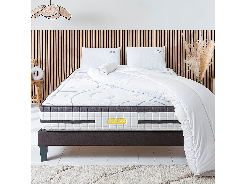 Matelas Concorde Ressorts ensachés Accueil mémoire de forme Ferme+ sommier + accessoires - 80x200cm