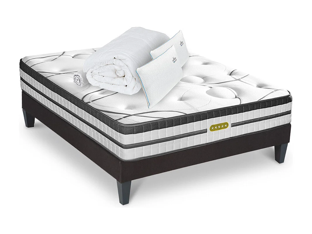 Matelas Concorde Ressorts ensachés Accueil mémoire de forme Ferme+ sommier + accessoires - 80x200cm