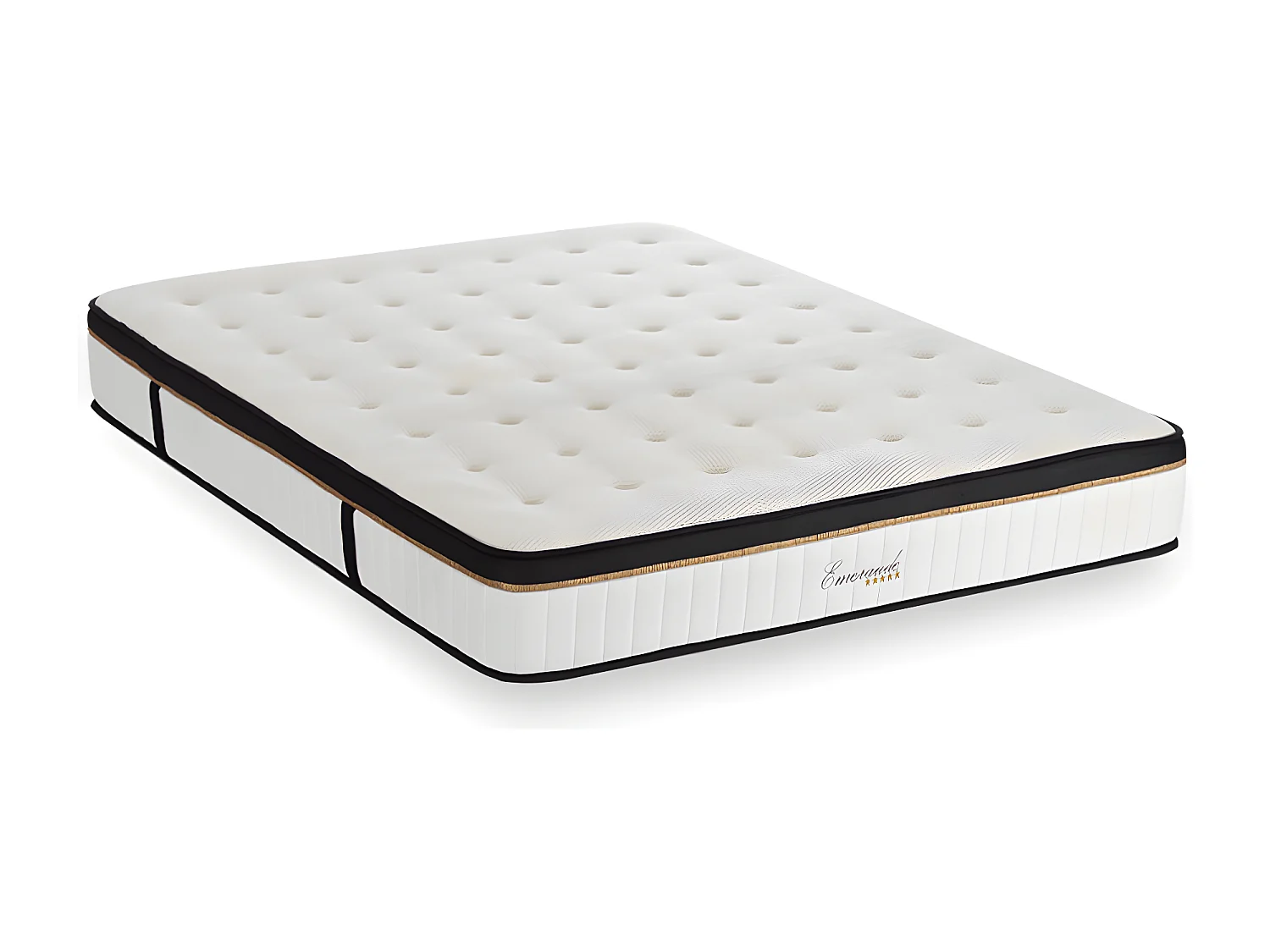Ensemble Matelas Emeraude Mousse Accueil Mémoire de Forme+ sommier + accessoires - 180 x 200 cm