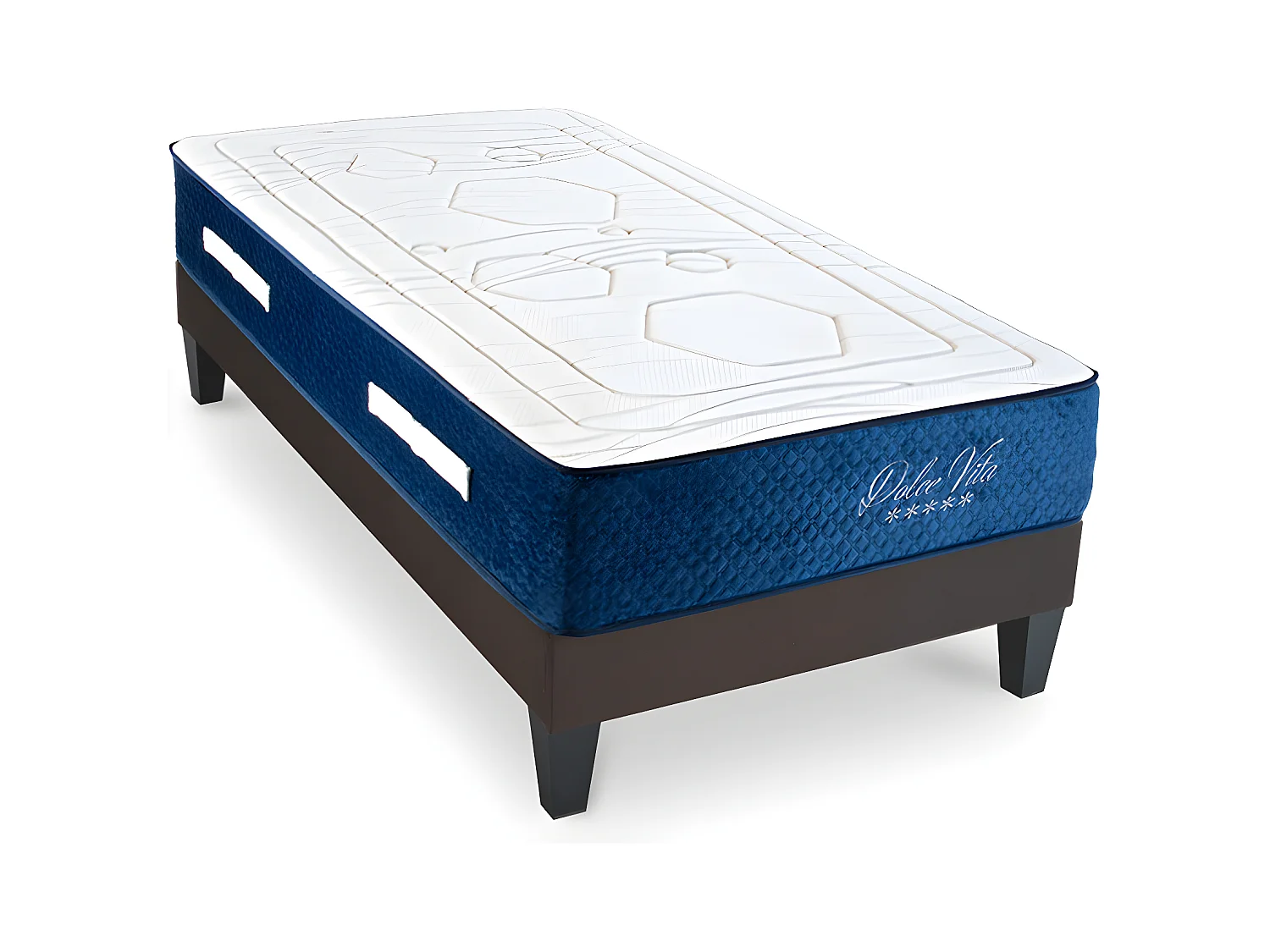 Ensemble Matelas Dolce Vita Ressorts ensachés Accueil mémoire et sommier en kit - 90 x 190 cm
