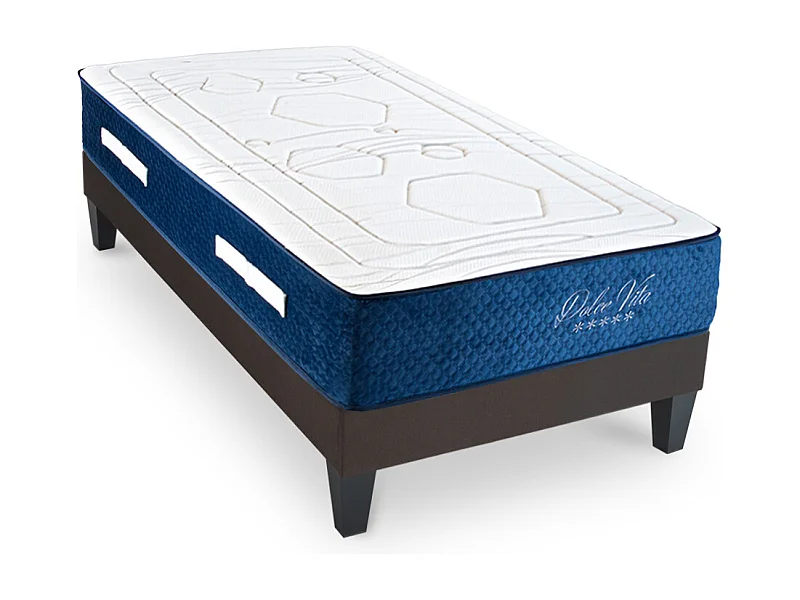 Ensemble Matelas Dolce Vita Ressorts ensachés Accueil mémoire et sommier en kit - 90 x 190 cm