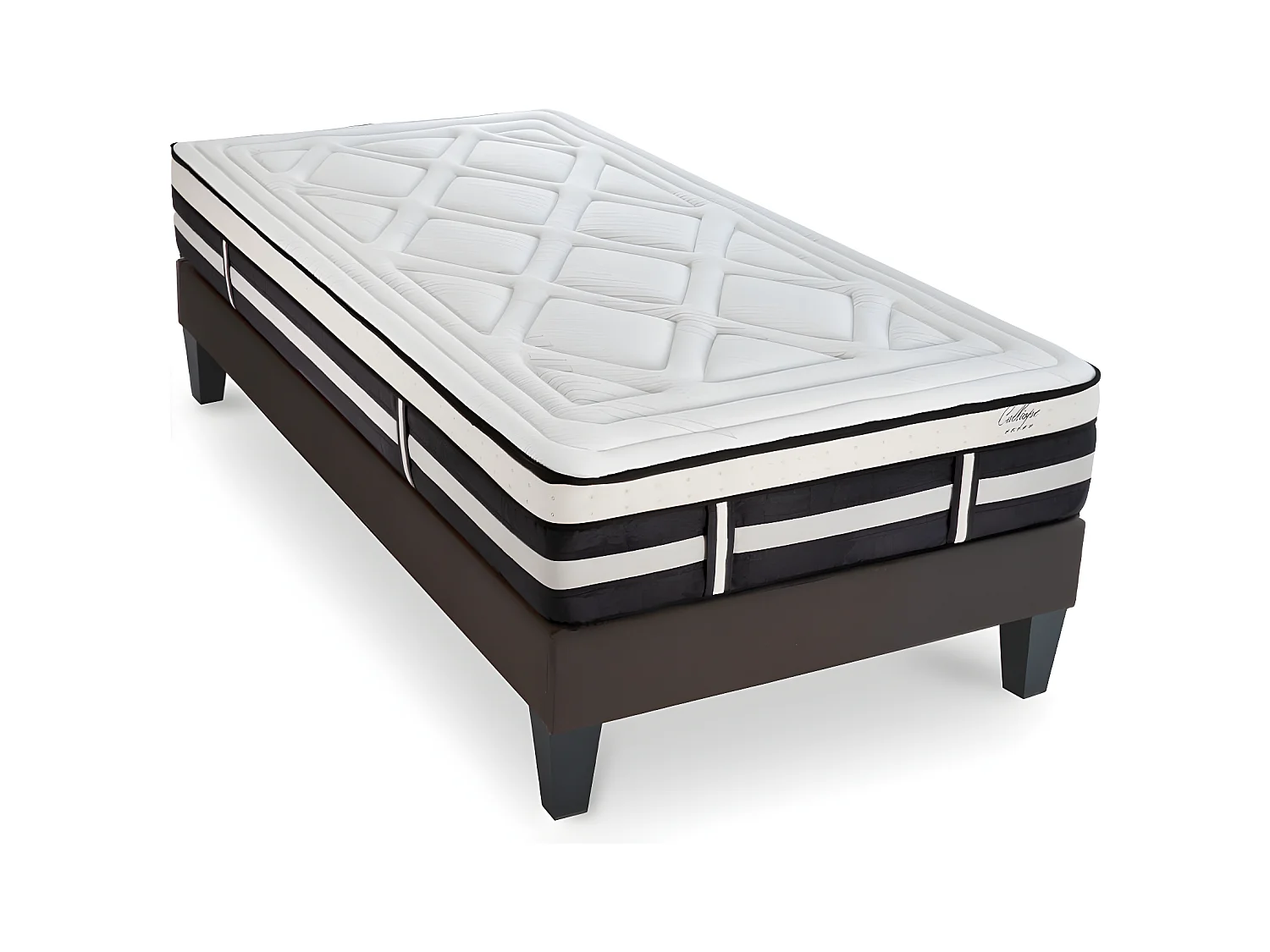 Matelas Calliope Mousse Haute densité Accueil Mémoire de forme et sommier tissu gris - 90 x200 cm