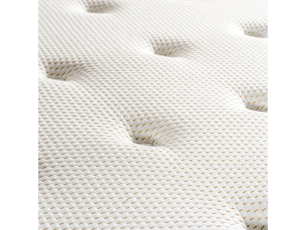 Ensemble Matelas Emeraude Mousse Accueil Mémoire de Forme et sommier tissu gris - 90 x 200 cm