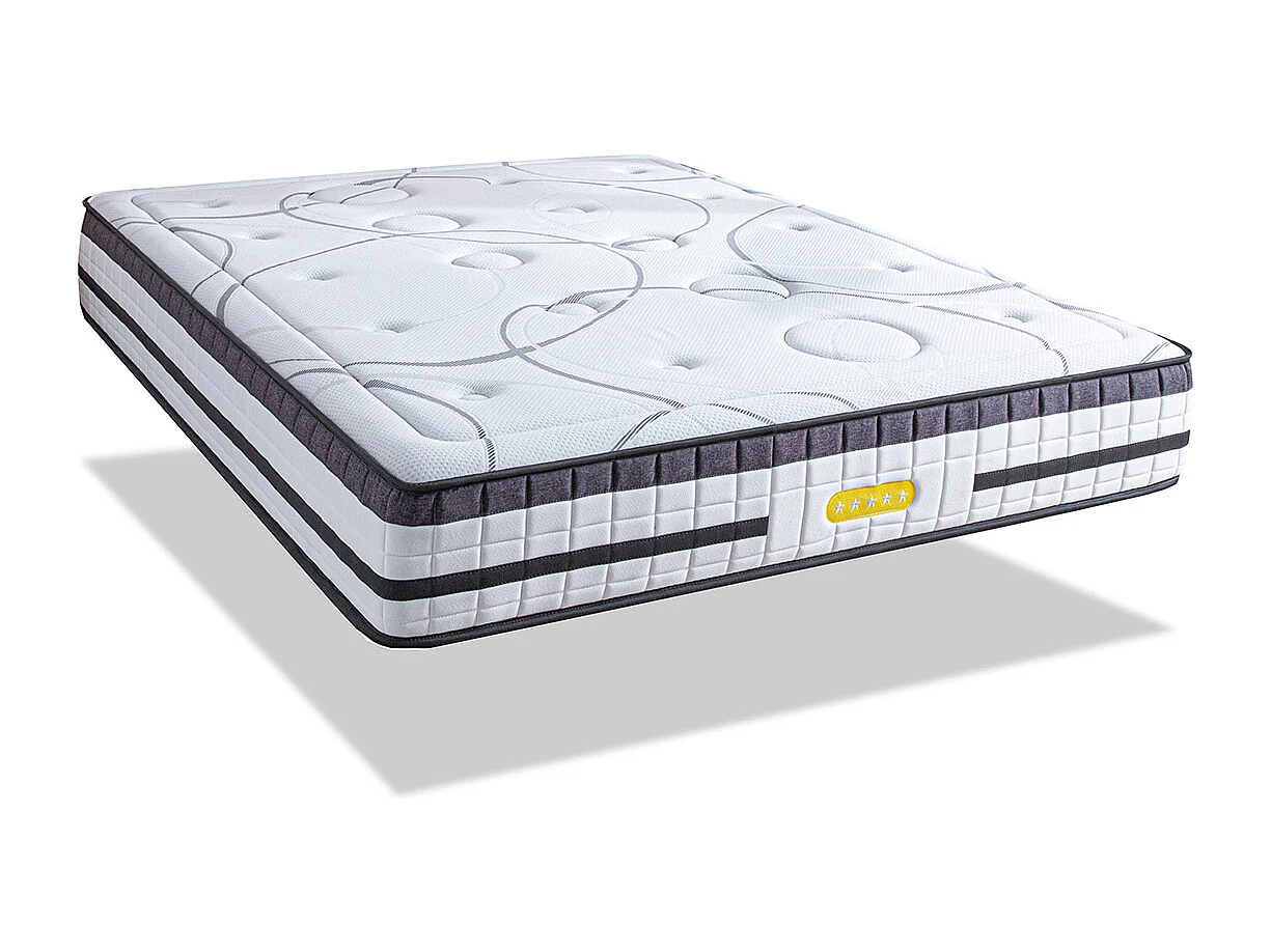 Matelas Concorde Ressorts ensachés Accueil mémoire de forme Ferme+ sommier + accessoires - 90x190cm