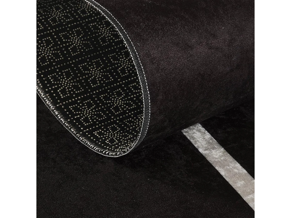 Tapis entrée Lavable 30° 50x80 noir et blanc , facile d'entretien  LYN11 IMP