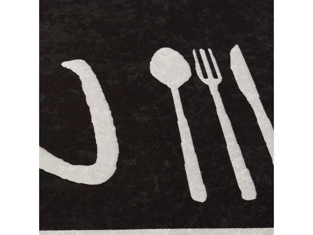 Tapis entrée Lavable 30° 50x80 noir et blanc , facile d'entretien  LYN11 IMP