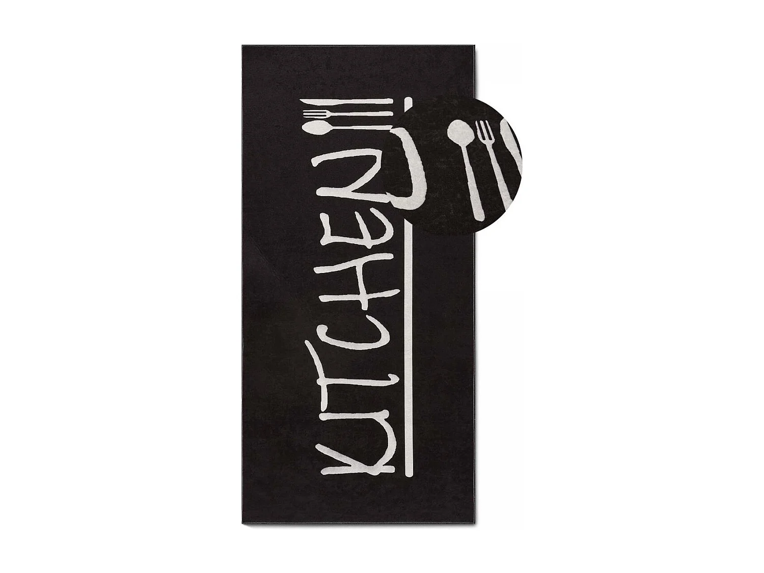 Tapis entrée Lavable 30° 50x80 noir et blanc , facile d'entretien  LYN11 IMP