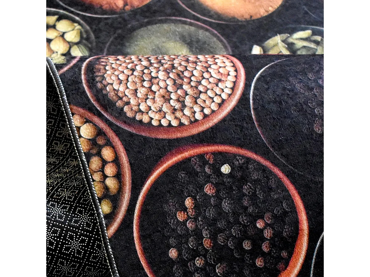 Tapis de cuisine 50x80  jaune et vert , facile d'entretien LYN11 IMO